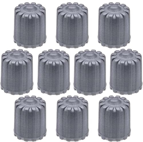 TCPENG® 10PCS Tyre Valve Caps, with O Rubber Ring, Universal Stem Covers for SUV, Cars, Bike, Motorcycles, Trucks, Heavy-Duty, Airtight Seal, Screw-On (10 PCS Grey-C)