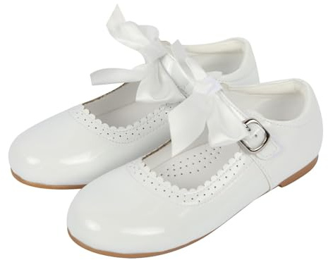 A2Z 4 Kids Girls Mary Jane School Shoes Patent Bow Non-Slip Party