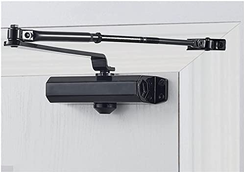 Automatisk Dörrstängare, Justerbar Hydraulisk Buffert, Lämplig För Dörrvikt 25-80 Kg, Tyst Stängningsanordning, Multifunktionell Dörrbeslag (Black M)