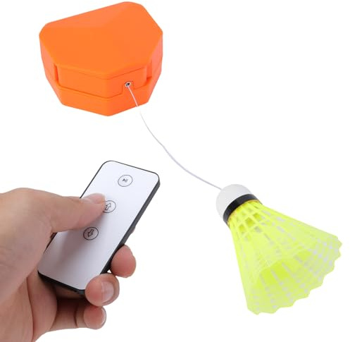 Keenso Entrenador de Rebote de Bádminton, Ajustable con Control Remoto, Cuerda Elástica de para Práctica en Solitario, Herramienta de Entrenamiento en Interiores para Adultos y Jóvenes