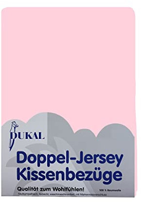 Dukal | Kissenbezug 40 x 80 cm | aus hochwertigem DOPPEL-Jersey | 100% Baumwolle | Farbe: rosé