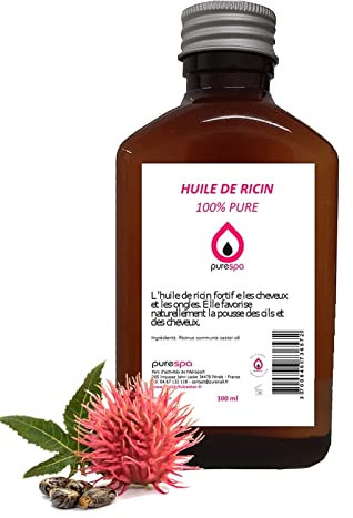 Olio vegetale di ricino spremuto a freddo, 100% puro, 100 ml