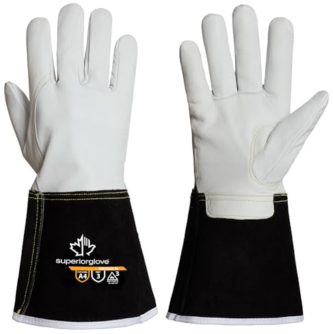 Superior Glove Endura Goatskin Leather MIG Welding Gloves with ParaActiv Cut Resistant Protection - Arc Flash Safety Work 399GKGKL5 (1 Pair) X-Large