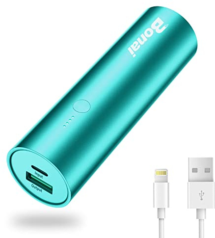 BONAI Portable Phone Charger, 5800mAh Power Bank External Backup Battery Pack Compatible with iPhone, iPad, iPod, Samsung, Huawei and More- Mint (Charging Cable Included)