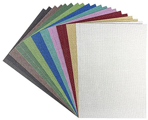 Ideen mit Herz Cartulina con efecto brillante de lino, DIN A4, 10 colores, 20 unidades, papel para manualidades, papel brillante, tarjetas de felicitación, álbumes de recortes, manualidades, tarjetas,