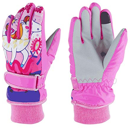 EVBEA Guanti Invernali Sci Antisdrucciolevole Snowboard Neve Ciclismo Impermeabile Antivento Moto Guanti Termici Caldi Lo Sci Snow Motoslitta per Donna e Uomo e Bambini