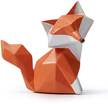 Amoy-Art Zorro Figura Decorativa Animal Escultura Estatua Modern Regalo Interior Arte Resina Decoración del Hogar 10cm