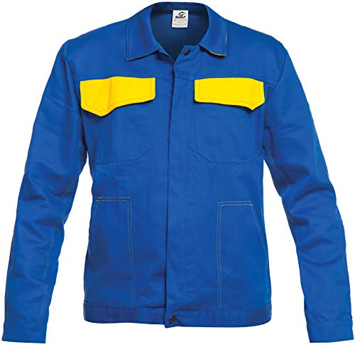 BWOLF ARES 100 % bomull arbetsjacka herr arbetsjacka midjejacka, Kungsblå, XL