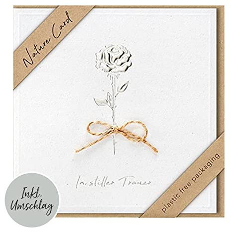 bsb - Tarjeta de condolencias con motivo cariñoso - Tarjeta de naturaleza - Tarjetas de condolencias sostenibles con sobre - Tarjetas de agradecimiento de luto - Tarjetas de luto 15,5 x 15,5 cm