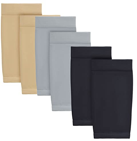 HOVEOX 3 Pairs Tattoo Cover Up Sleeve Forearm Compression Sleeves Arm Sleeves for Women Men (Black, Grey, Nude)