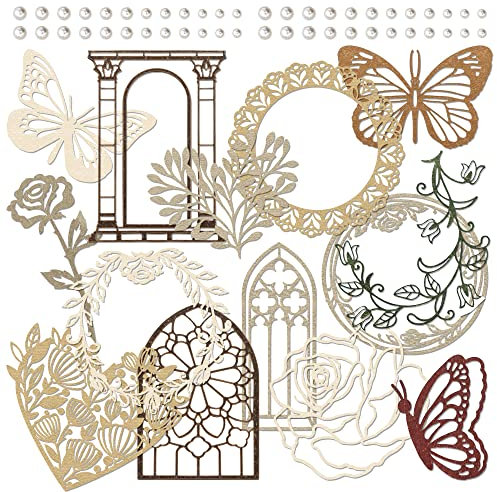 5 Confezioni Ritagli di Pizzo di Carta Cornice di Carta Pizzo Vintage Carta Decorativa Bordo di Carta Fustellata Carta Speciale Multicolore Centrino di Pizzo per Scrapbooking Journaling (Fancy)