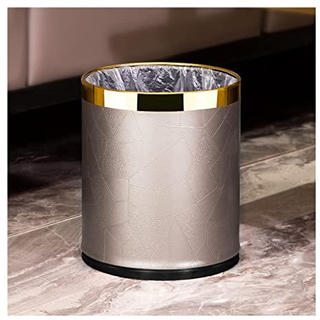 DYPASA Garbage Can 15L Round Trash Can Household Living Room Kitchen Trash Cans No Lid Double-layer Large Capacity Bedroom Office Garbage Cans Simple Trash Bin Trash Bin (Color : B, Size : 10L)