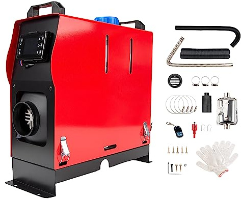 Fesuda 12V Diesel Standheizung 5KW Dieselheizung Diesel Air Diesel Heizung mit LCD Schalter Fernbedienung Schalldämpfer, Luftheizung Standheizung Auto für Auto RV Boote LKW KFZ PKW Rectanger 1 Hole