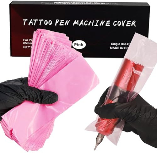 Rose Sacs Stylos Accessoire Tatouage - Unihubys 200pcs Tattoo Pen Bags Tattoo Pen Coves Wrap Stylo Pochette Tatouage Stylos Couvre Tatouage Jetables