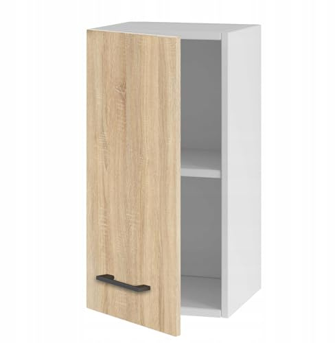 Laclar Hängeschrank Küchenschrank 30 cm mit Türen - schmaler Oberschrank für die Küche - einfach zu montieren - ideal für kleine Küchen - stabile Möbel (Sonoma Eiche)