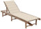 Higsose Liegestuhl Garten mit Auflage Bambus 200x65x87cm Cremeweiß Relaxliege Balkon Liege Rückenlehne in 3 Stufen Verstellbar Outdoor Entspannen Sonnenliege Robust und Leicht zu Reinigen