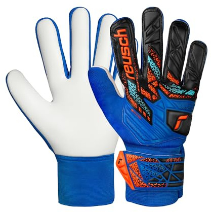 Reusch Attrakt Starter Solid Junior Goalie Gloves Blue/Orange, Size 4