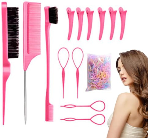 Sionhiuo Juego De Peines Para El Cabello | Cepillo Para Cardar | Peine Portátil Para Desenredar Cabello Herramienta Pequeña Para Peluquería Salón Repartición Mujeres Niñas