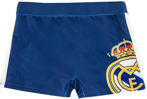 Bermuda de Baño Real Madrid para Niños, Pantalón de Natación Oficial y Secado Rápido | Bañador Infantil con Escudo del Club para Playa y Piscina