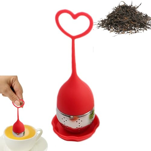 Serratore per tè a foglie sciolte - infusore per tè a cuore, filtro datè | Maglia datè in acciaio inossidabile più ripida, di riutilizzabile e infusore a mosche