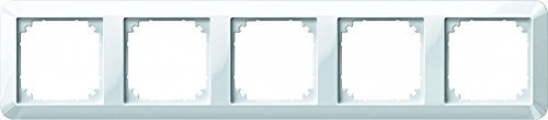 Schneider Electric Merten 1-M-Rahmen für Steckdosen und Schalter, 5-fach, polarweiss glänzend, Artikelnummer 389519