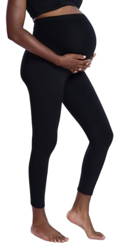 Motherhood Maternity Women's Maternity Essential Stretch Full Length Secret Fit Belly Leggings, Black, Small
