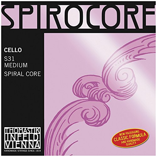 Thomastik Einzelsaite für Cello 4/4 Spirocore - A-Saite Spiralseilkern, Chrom umsponnen, mittel