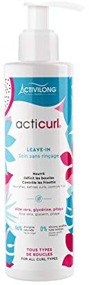 ACTIVILONG - Leave-in Acticurl - Sans Rinçage - Définit Et Nourrit Tous Types de Boucles - 96% D'Ingrédients Naturels - Sans Parabène, Ni Silicone, Ni Huile Minérale - Made In France - 240ml