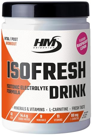 ISO FRESH DRINK - 500g - Lampone-Limone • Preparato per bevanda isotonica di reintegrazione delle perdite idrosaline durante l'attività fisica degli sportivi • con minerali, vitamine e carnitina.