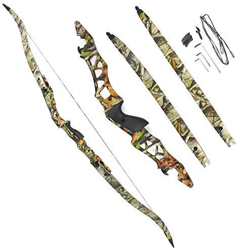 MILAEM 64 Zoll Bogenschießen Takedown Recurve Bogen 30-50 lb Langbogen ILF Bogen Griff Jagdbogen Sportbogen für Erwachsene Rechts händer