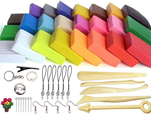 YIQI Polymer Clay - Polymer Ton 24 Farben Clay Ofen backen Lehm Figur DIY Basteln & Modellierung Lehm Kinder (Bunte)