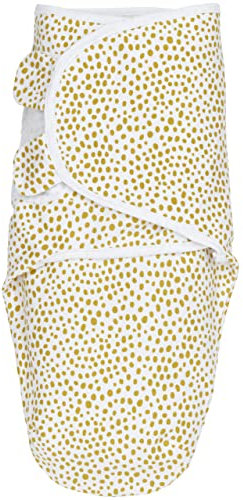 Meyco Baby Cheetah Pucksack, Erstausstattung Neugeborene (Pucktuch für Babys ab 0-3 Monaten, weicher Schlafkomfort, atmungsaktiv und feuchtigkeitsabsorbierend, Einschlafhilfe), Honig Gold