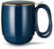 ZENS Teetasse mit Deckel und Sieb, 480ml Große Gewundene Griff Losen Teebecher, Marineblau Glatt Porzellan Teetassen mit Goldbesatz Deckel für Einweichen Tee
