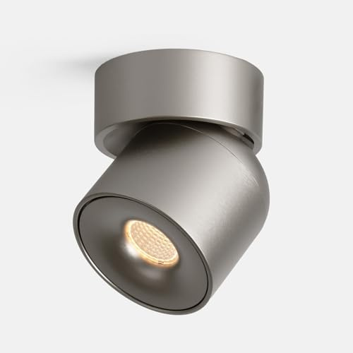 lovuphoria 9W LED Ceiling Spotlight Indoor Spot Light with 350° Rotation Dimmable, Surface Mounted Lights with 3000K CRI 97, for Picture Panting Living Room Bedroom Accent Lighting, Brushed Nickel