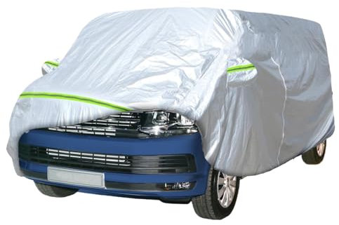 Autoabdeckung Vollgarage Ersatz für VW T5 T6 SWB, 300D Oxford Wetterfeste Auto-Abdeckung mit Reißverschlusstür, Autoabdeckung Wasserdicht Ersatz Passend für Schnee, Regen