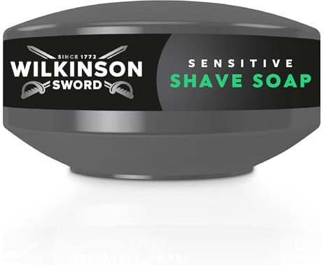 Wilkinson Sword shaving soap for sensitive skin Ideal for men's toiletry bags, home barber kits, shaving soap and bowl for sensitive skin, 1 pack