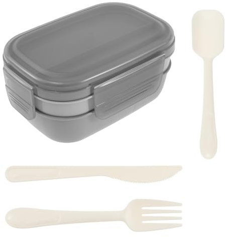 3 Tier Meal Prep Containers with Knife Fork & Spoon Leak Proof Stackable Microwave Safe Plastic Food Storage for Meal Prep Lunch & Snacks