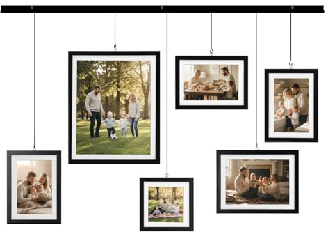 Giftgarden Set de Marcos de Cuadros tipo Galería, Marcos para Collage de Pared en Varios Tamaños 10x10 / 10x15 / 13x18 / 20x25 cm, Color Negro