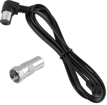 75 Ohm inomhus FM-radioantenn med koaxialkabel och F-adapter, dipolantenn för AV-mottagare, HiFi-förstärkare, tuner och hemmabio