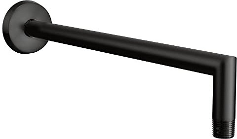 Moen S110BL Arris-Premium 14-Inch Rainshower Straight Shower Arm and Flange for Overhead Shower head, 2-1/2 Inch Square, Matte Black