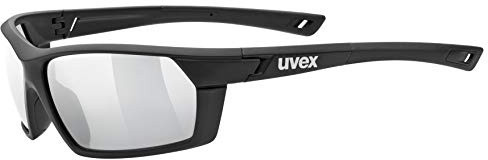 uvex sportstyle 225 - Sportbrille für Damen und Herren - starker Schutz vor Sonnenstrahlung - druckfreier Sitz & perfekter Halt - black matt/silver - one size