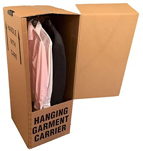 5 Strong LARGE Moving Garment Removal Cardboard Wardrobe Boxes
