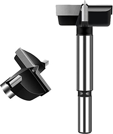 ASNOMY 1Pc 40 mm Broca Forstner de acero de tungsteno para madera y madera dura, Taladro de Madera de Alta Velocidad Broca Fresadora Madera Hole Saw Avellanadoras Bisagra Aburrido Agujero