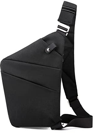 FANDARE Anti-Diebstahl Brusttasche Herren Sling Crossbody Pack Umhängetaschen Schultertasche Bauchtasche Crossover Rucksack Daypacks für Männer Outdoor Reisen Camping WanderrucksäckeSchwarz