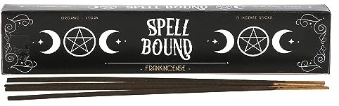 Spell Bound Frankincense Incense Sticks: 15-Pack | Fragrant Meditation Aromas | Hand-Rolled in India Vegan Organic | Includes Holder | Safe Burning