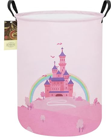 HUNRUNG Cesto para Ropa Sucia, Cesta de Almacenamiento Grande de Tela de Lona Ligera, Organizador de Juguetes, Ropa Sucia, Plegable, Impermeable para Dormitorios Universitarios, Dormitorio de Niños