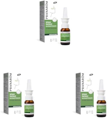 PRANAROM - Aromaforce - Spray Nasal Descongestionante - Con Aceites Esenciales BIO - Dispositivo Médico - Para Rinusinusitis - 15 ml (Paquete de 3)