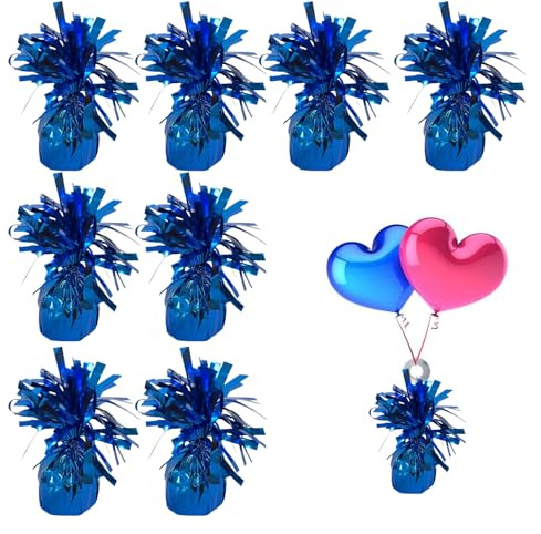 8 Blue Balloon Weights | Helium Balloon Weights For Birthday Party Wedding Balloons - UK Based Brand