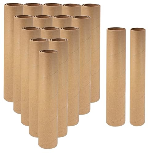 30 pezzi Tubi di Cartone da Decorare Kraft Marroni 30x4cm e 30x3cm Tubi di cartone per rotolo di carta marrone per Fai da te, Artigianato creativo e Progetti artistici