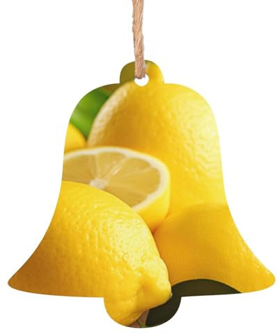 Ornamenti natalizi in legno con stampa di limoni freschi, per albero, parete, porta, decorazioni natalizie con fascino commovente